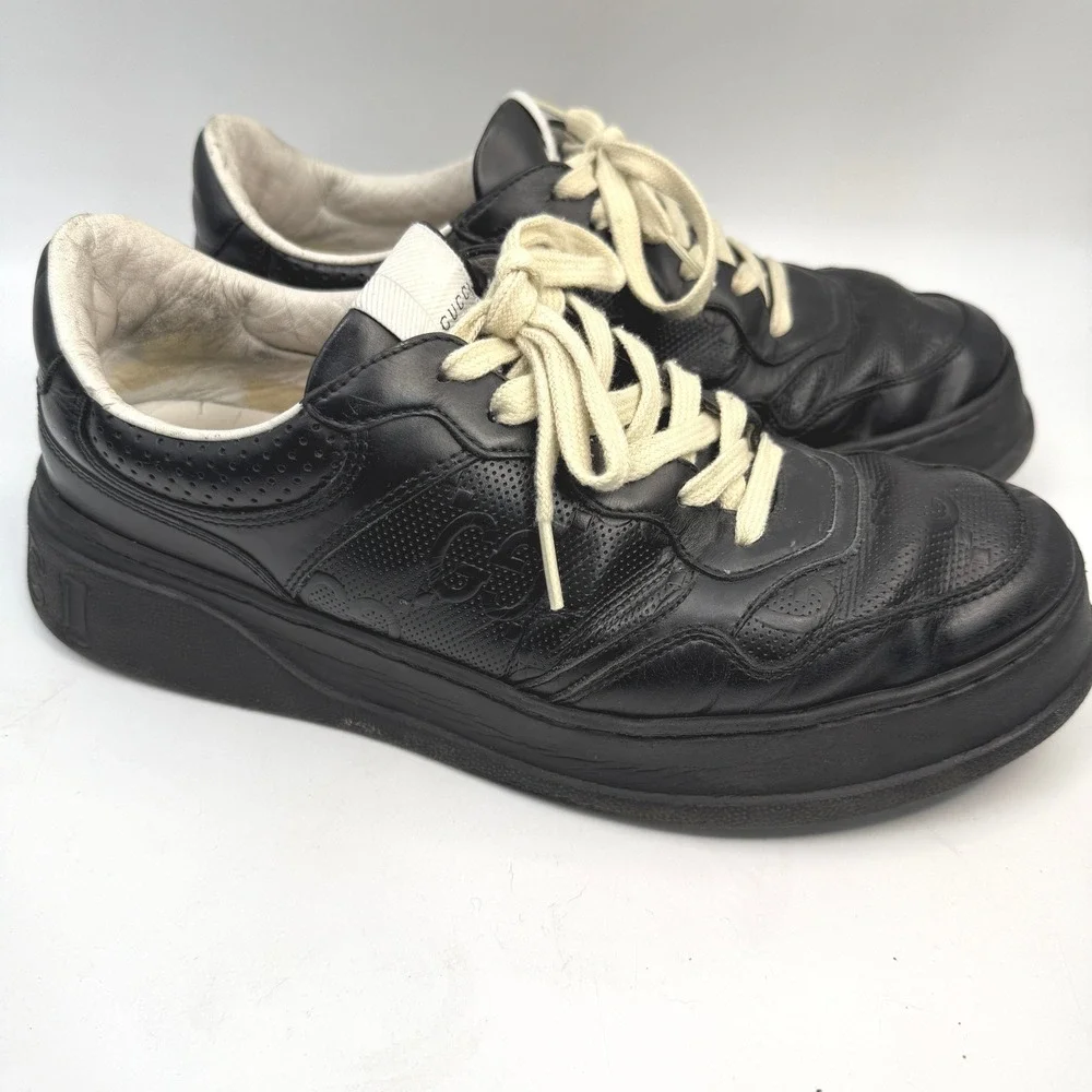 Gucci GG Embossed Sneaker Mens 9.5 US 9 UK Black Designer Luxury Streetwear - Picture 1 of 14
